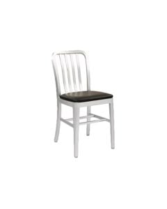 Aluminum Slat Back Side Chair w/ Padded Seat