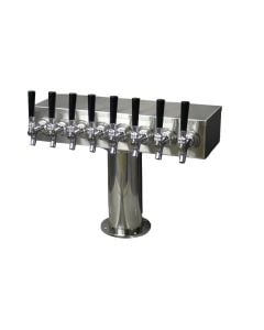 American Beverage Stainless Steel "T" 8 Tap Beer Tower, Glycol Ready