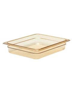 Cambro 1/2 Size Hot Food Pan for Steam Tables, 2.5" Deep - Amber