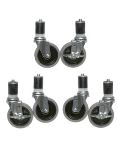 Set of 5" Casters for 6-Leg Work Table Equipment Stands