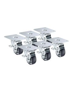 Krowne 28-193S Plate Casters 4" x 5" Plate 3" Wheel Brake