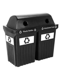 IRP Dual Recycle Container for Plastic Bottles and Aluminum Cans | Black