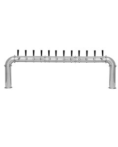 3" Pipe 12 Faucet Beer Tower, Stainless Steel | Glycol-Ready
