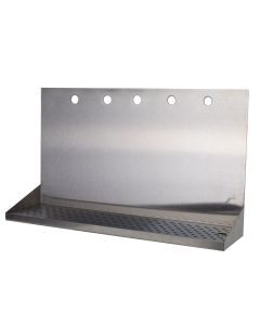 American Beverage 5 Faucet Wall Mount 24" x 6" Stainless Drip Tray