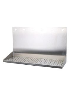 American Beverage 6 Faucet Wall Mount 24" x 8" Stainless Drip Tray