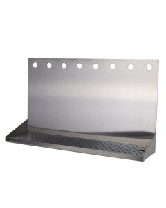 American Beverage 8 Faucet Wall Mount 30" x 6" Stainless Drip Tray