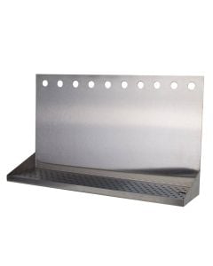 American Beverage 10 Faucet Wall Mount 30" x 8" Stainless Drip Tray