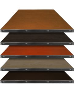 Fortress Steel Edge Tabletop | Rectangular, 30" x 42" | E-Wood Finish