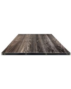 Fortress Steel Edge Rectangular Black Charred Darkwash Tabletop, 24" x 30"