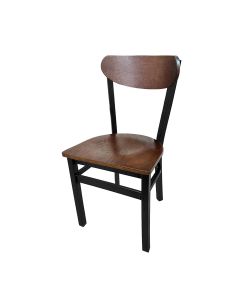 Oak Street CM-262 Kidney Back Dining Chair with Wood Seat