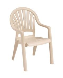 Grosfillex Pacific Fanback Stacking Armchair, Sandstone