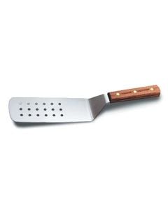 Dexter 8" x 3" Perforated Turner, Stainless Steel, Rosewood Handle