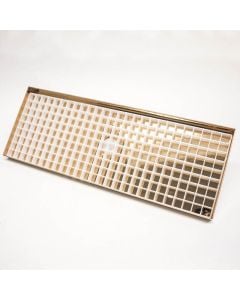 15" x 5-3/8" Brass Countertop Drip Tray with Drain