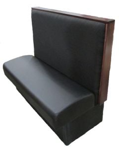Single booth Simpson Wood & Black Vinyl Upholstered Booth 48" Length