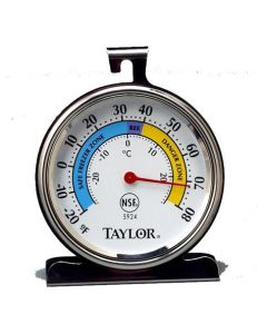 Taylor 5924 Large 3-1/4" Dial Refrigerator & Freezer Thermometer