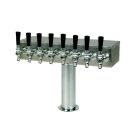 American Beverage 8 Faucet Beer Tower Stainless "T" Style 3" Column - Glycol-Cooled | Smooth Finish