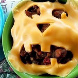 Jack-O-Lantern Beef Pie Recipe for Halloween Food Ideas in Bar or Restaurant