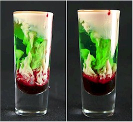 Zombie Brain Hemorrhage Shot - Halloween drink ideas for bars and restaurants
