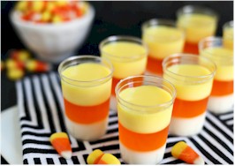 Candy Corn Jello Shots Recipe ideas for Halloween in Restaurants and Bars