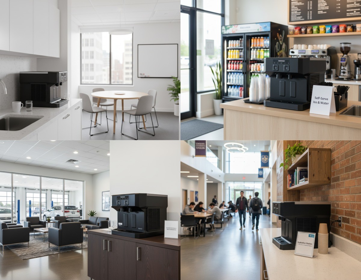 Scotsman Ice and Water Dispensers in various environments